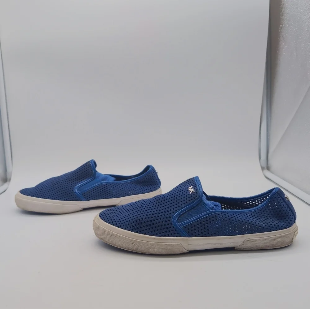 Michael Kors Blue Slip-On Perforated Sneakers Sz 9